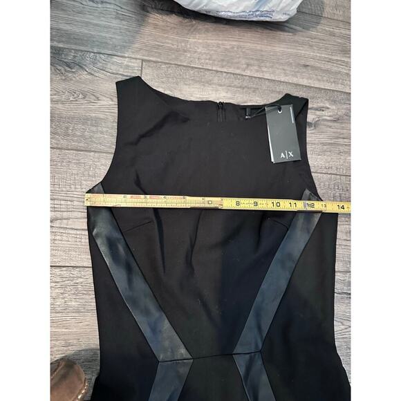 NWT A/X Armani Exchange Women's Sleeveless Faux Leather Sheath Dress Size 2 - Picture 2 of 10